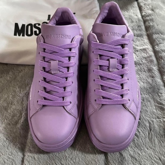 MOSCHINO Calfskin Bold Love Sneakers - Picture 4 of 15